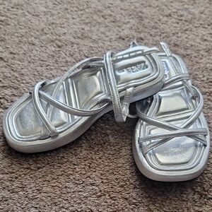 Zara metallic sandals kids